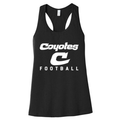 Ladies Coyote C Football in White Tank Thumbnail