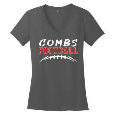 Ladies Combs Football with Laces V-Neck Thumbnail