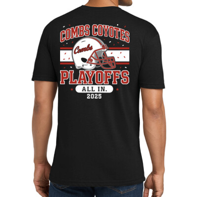 Combs Playoff Triblend Shirt (front and back) - black Thumbnail